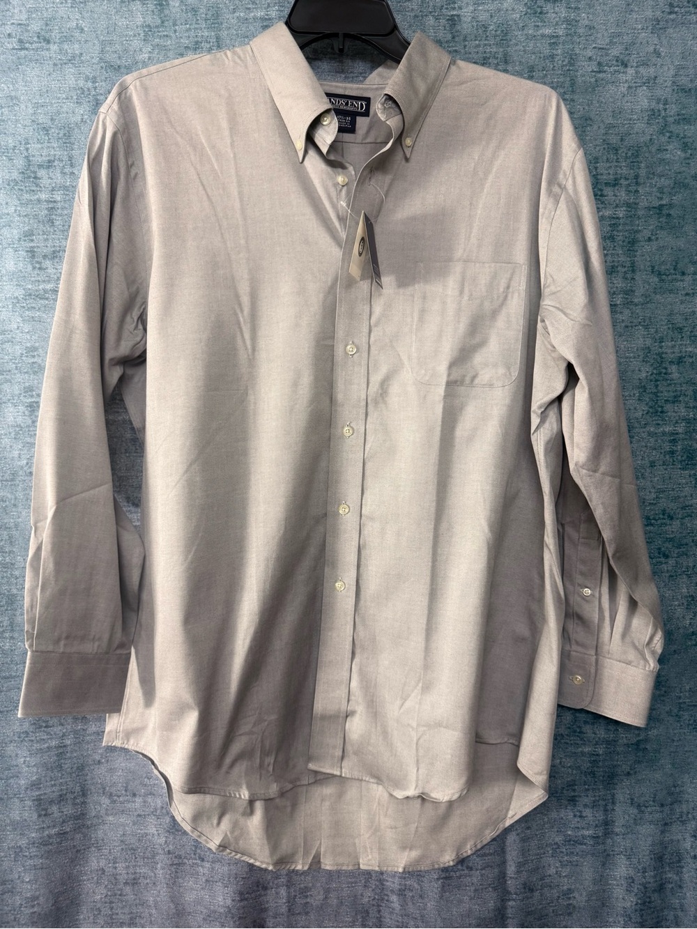 Lands End Men’s Gray Dress Shirt. 17.5x34